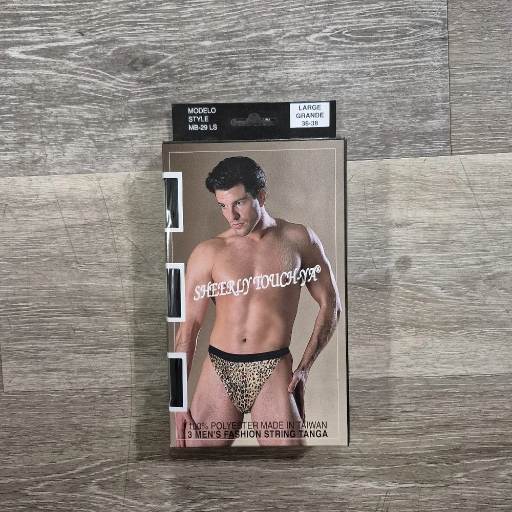 Vintage Men’s String Tanga Cheetah Print NWT NOS 80’s 90’s Med & LG